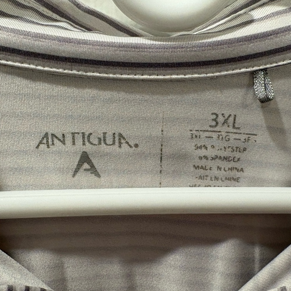 3XL Antigua Detroit Lions NFL Gray and White Striped Polo Shirt - Picture 4 of 8